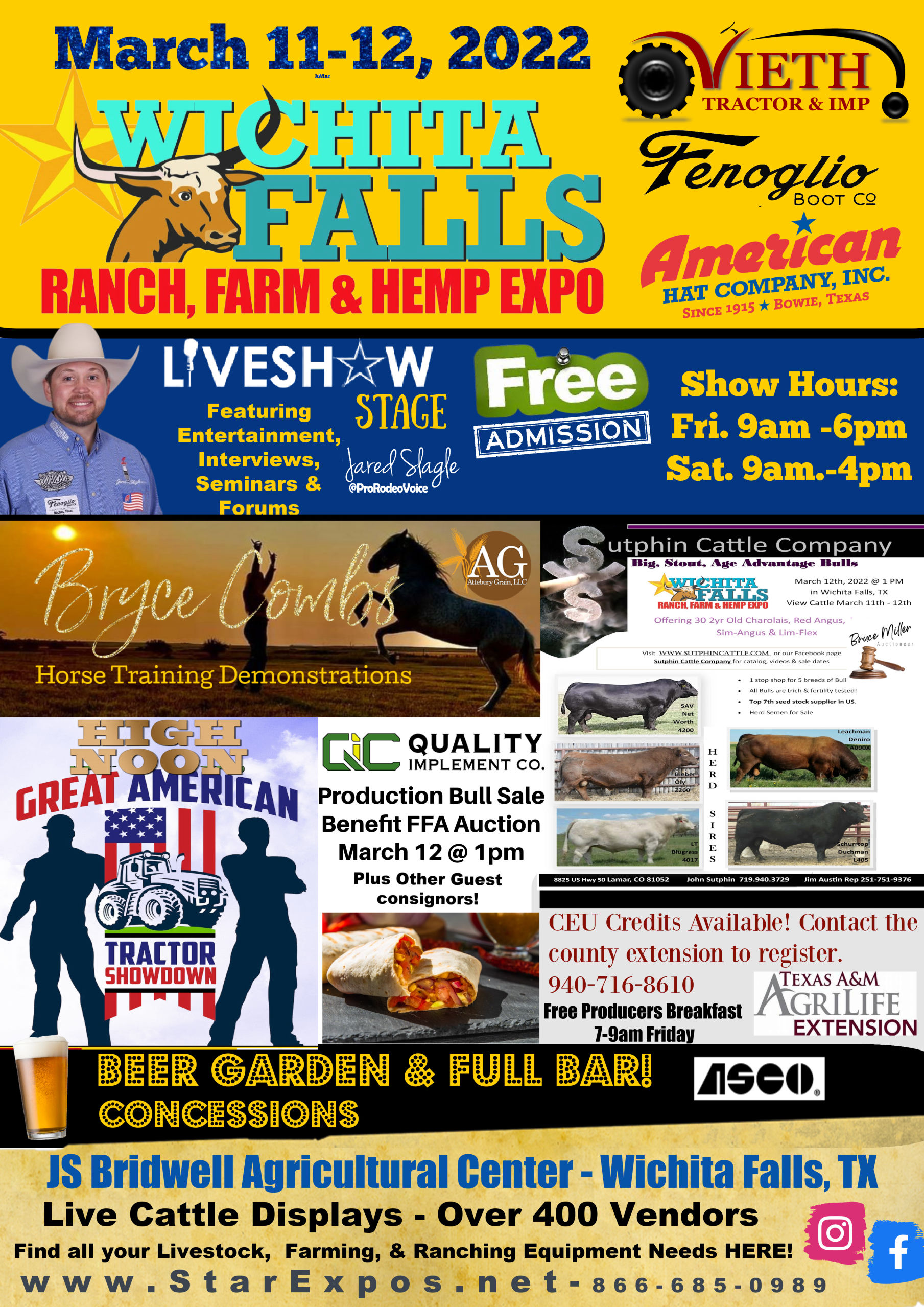 Wichita Falls Ranch, Farm & Hemp Expo Schedule